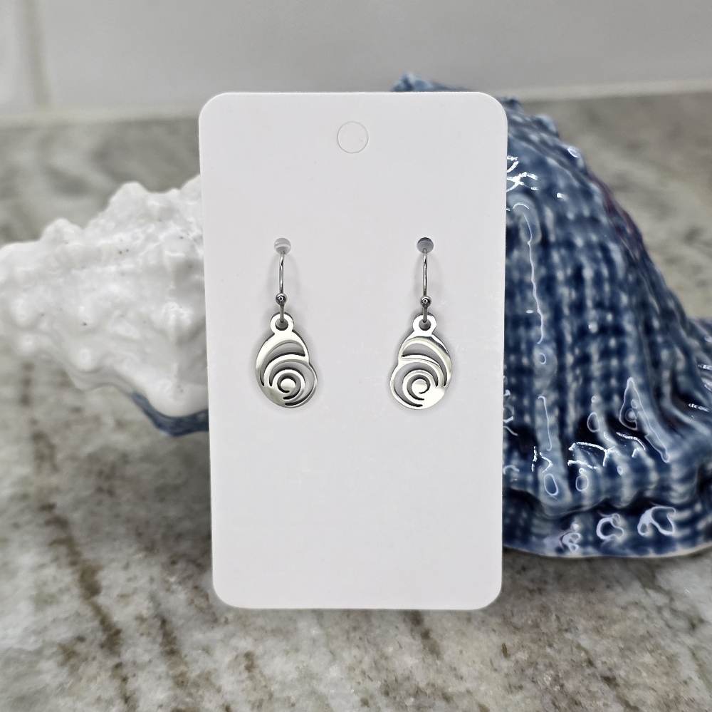 Elegant Stainless Steel Seashell Ball Dot Earrings